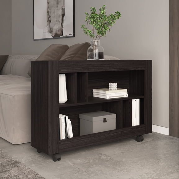 Console Table Cart With Six Shelves - Space Efficient For Living Areas 37.4" Wide Organizing