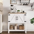 thumbnail image 1 of Console Table Coffee Bar Cabinet Sofa Table,31.5 L x 13.8 D x 34.65 H,Entryway Table with 2 Storage Cabinets, Farmhouse Buffet Sideboard for Kitchen, Foyer,Hallway (White), 1 of 8