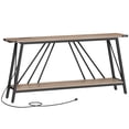 thumbnail image 1 of Console Table, Console Table with Charging Station, Industrial Entryway Table, 2-Tier Foyer Table, Sturdy Frame, Easy Assembly, for Living Room, Entrance, Corridor, Greige and Black  BG152UXG01, 1 of 8