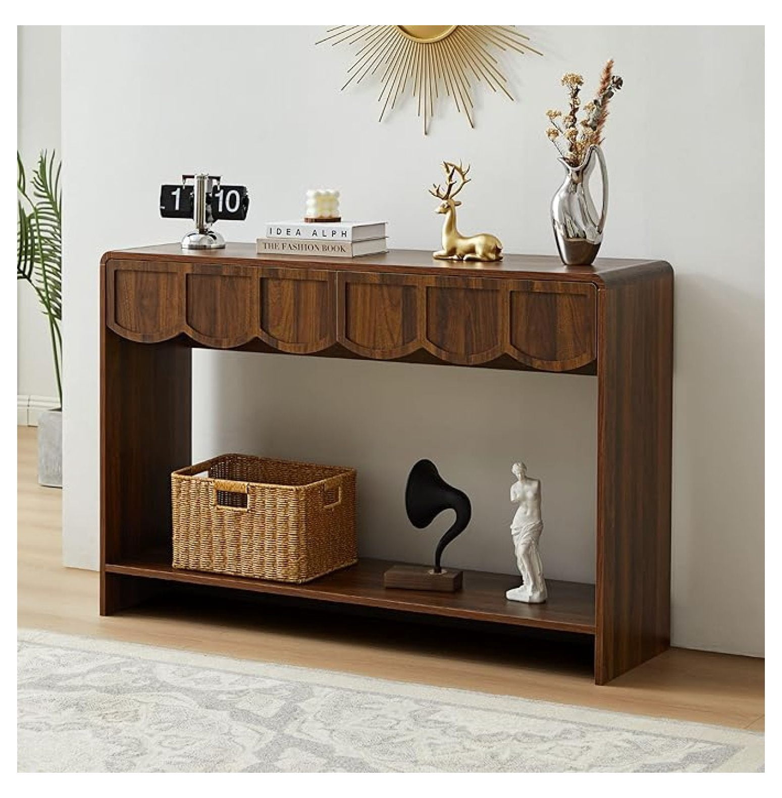 Console Table with Drawers, -Century 43 Inches Narrow Entryway Tables ...