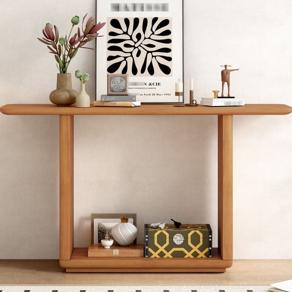Console Table | Enhance Office or Bedroom Decor | Natural Acacia Veneer Style | Simplify Furniture Setup Process