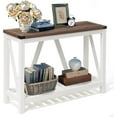 Console Table for Entryway, Farmhouse Entryway Table with Shelves