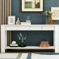 thumbnail image 1 of Console Table, Entryway Table with Storage Drawers and Bottom Shelf, Classic Accent Sofa Table, Console Tables with Solid Wood Frame and Legs for Entryway Bed Room Living Room Apartment, White, 1 of 9
