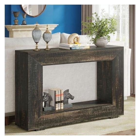 Console Table, Farmhouse Entryway Table with Storage, Rustic Sofa Table, 47.2" Long Hallway Table for Living Room, Bedroom