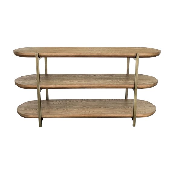 Console Table In Latte, 18.24 In. Width And 116 Lb Package Weight With Metal Features, Latte 59.09 Product Depth
