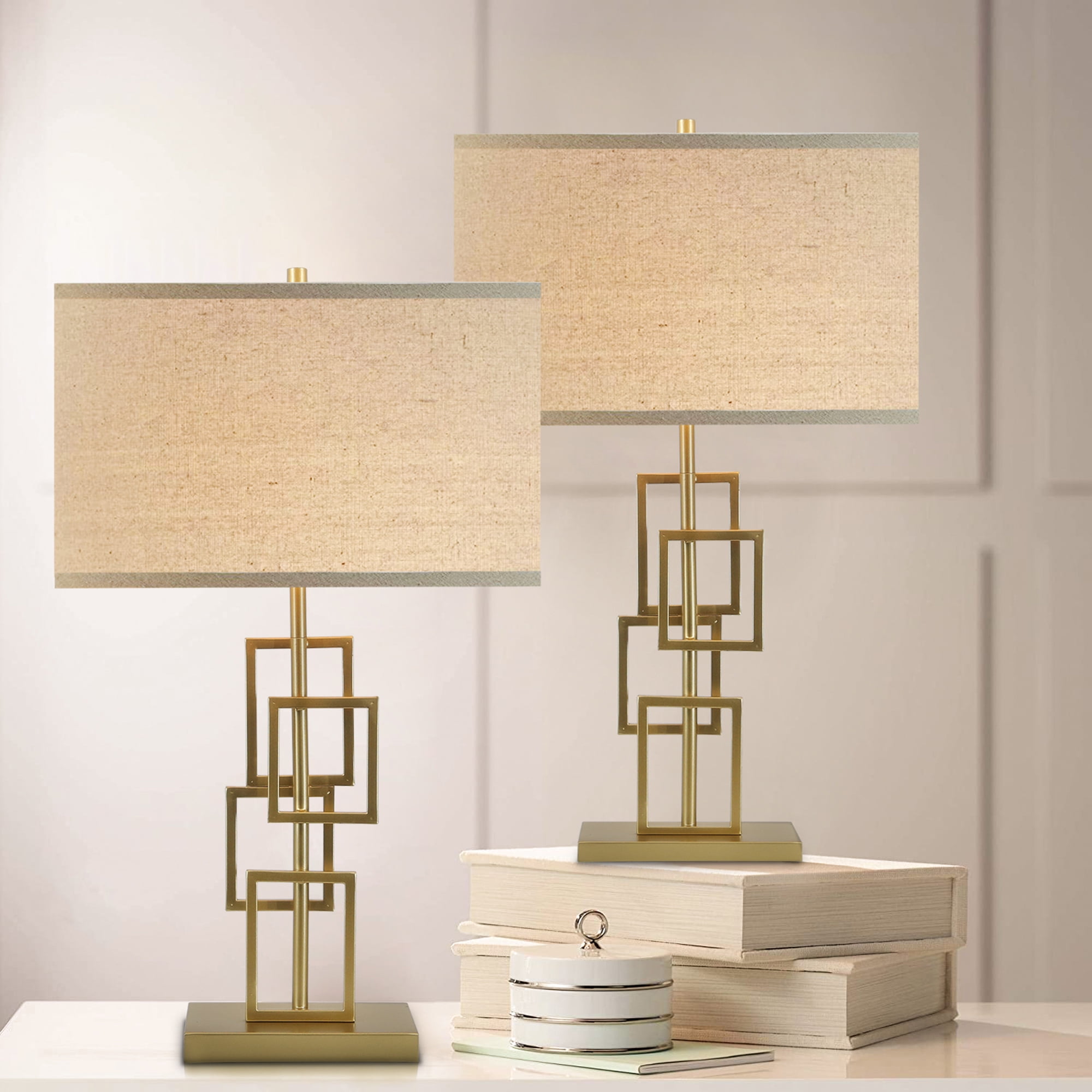 Console Table Lamps Set of 2, End Table Nightstand Bedside Light for