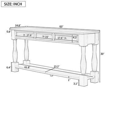 Console Table Long Sofa Table Easy Assembly Navy Blue