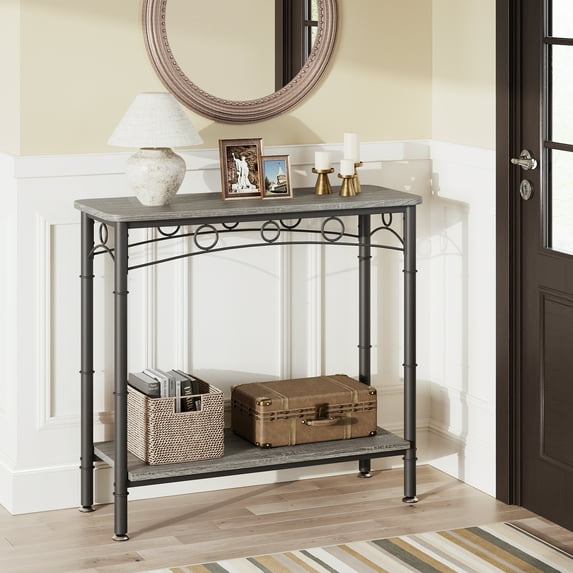 Console Table, Narrow Entryway Table, Industrial Sofa Table with Storage, Hallway Table for Living Room/Entrance Table for Entryway, Hallway, Foyer, Corridor