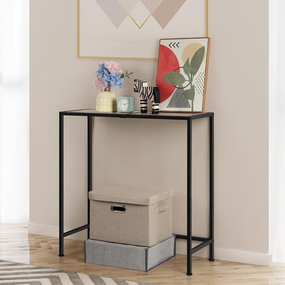 Console Table, Narrow Entryway Table, Industrial Sofa Table w/Shelf for Corridor