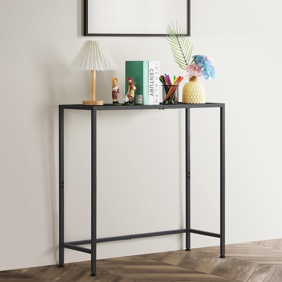 Console Table, Narrow Entryway Table, Industrial Sofa Table w/Shelf for Corridor