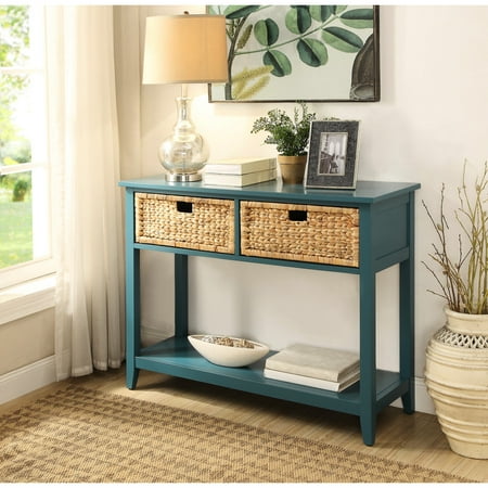 Console Table, Rectangular Shape | 2 Drawers for Organizing | Featuring Wood Veneer Finish | Resolves Storage Chaos