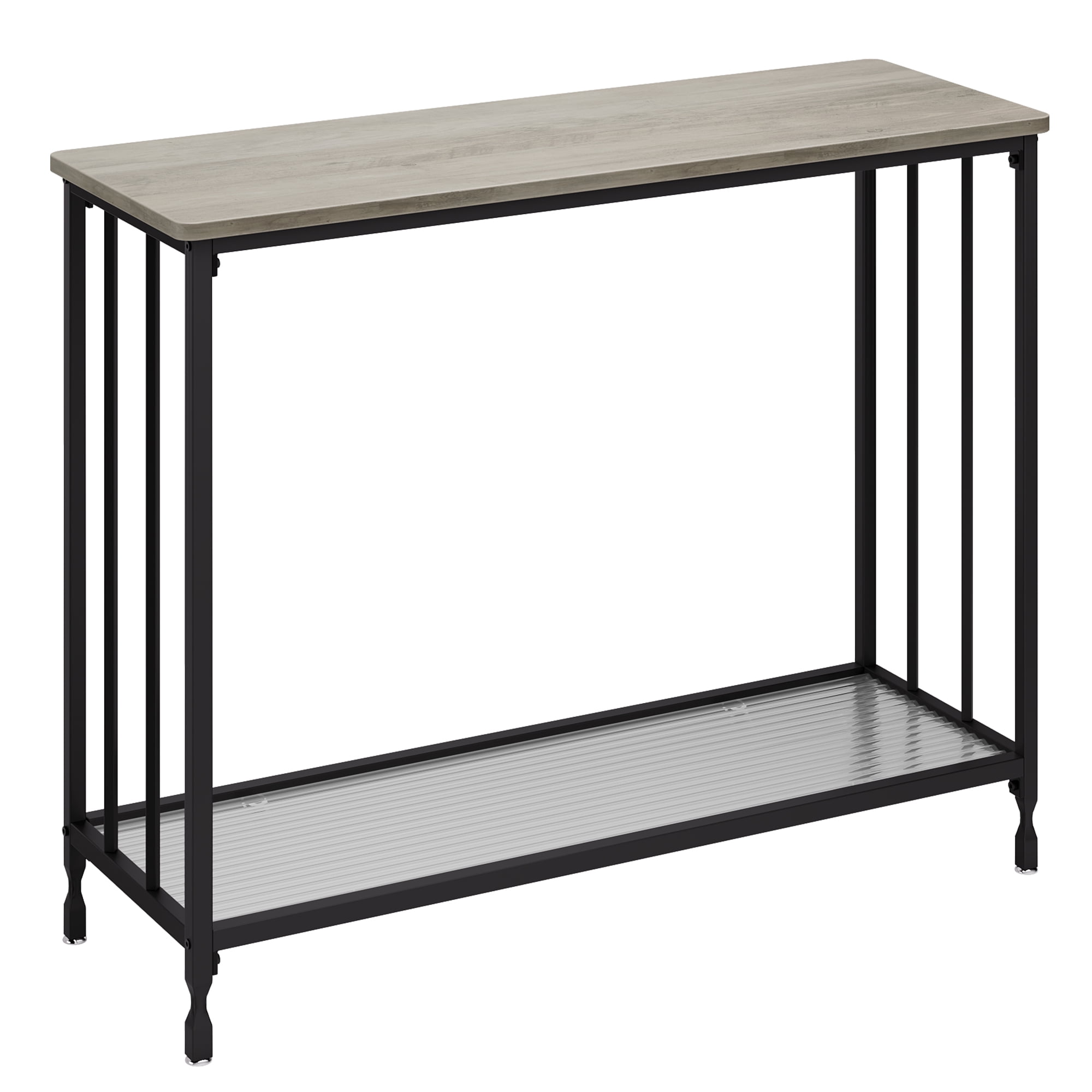 Console Table, Sofa Tables Narrow Entryway Table with Glass Shelf and