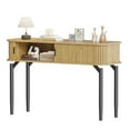 thumbnail image 1 of Console Table with Storage,47'Wood Sofa Table with Fluted Sliding Door,Foyer Table Entryway Table with Storage Space,Display Shelf for Living Room,Couch,Hallway,Foyer, 1 of 7