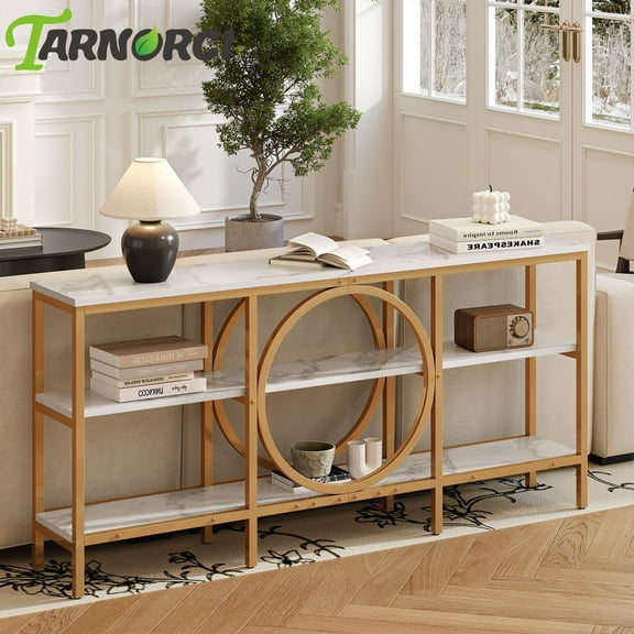 Console Table TV Stand Entertainment Center 3 Tier Entryway Narrow Side Table US