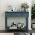 thumbnail image 1 of Console Table, Console Tables for Entryway, 35" Console Sofa Table Foyer Table with 2 Drawers & Open Shelves, Console Table with Storage, Narrow Entryway Table for Living Room, Hallway, Entrance, Blue, 1 of 9