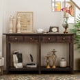 thumbnail image 1 of Console Table, Console Tables for Entryway, 59" Console Sofa Table Entrance Table with 4 Drawers & Open Shelves, Console Table with Storage, Narrow Entryway Table for Hallway, Living Room, Espresso, 1 of 9