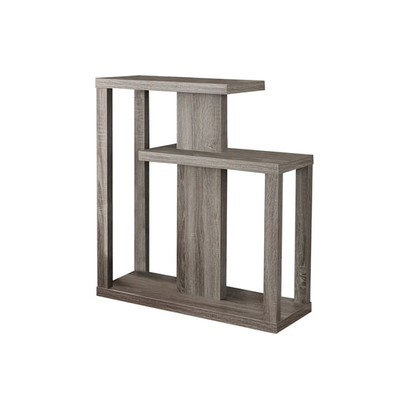 Console Table, Three Tiered Open Concept Design in Taupe Brown Laminate Particle Board, Narrow Contemporary Accent Table for Living Room, Entryway or Bedroom Sofa Side Table