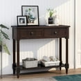 thumbnail image 1 of Console Table Traditional Sofa Table with 2 Drawers and Bottom Storage Shelf, 1 of 7