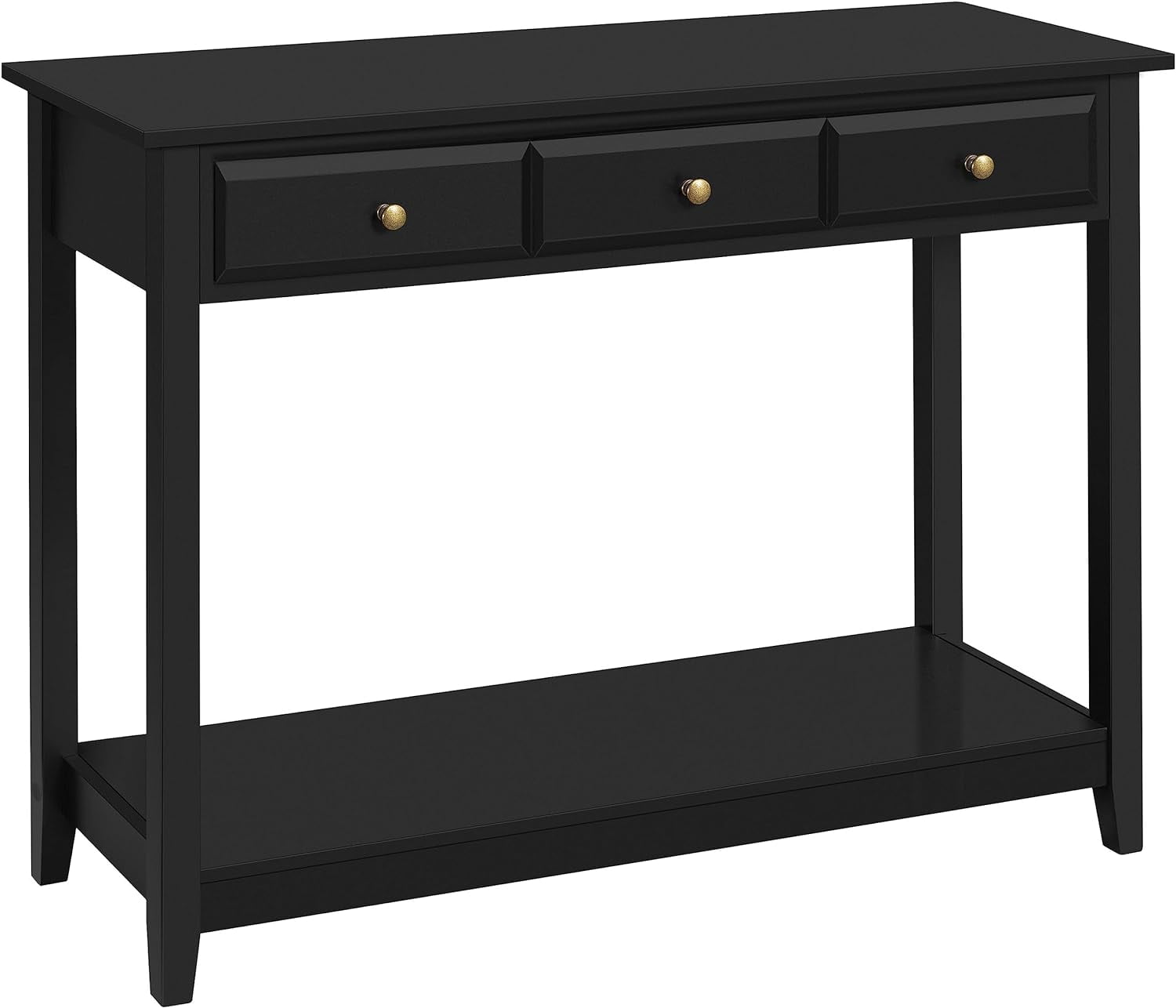 Console Table W/Storage Shelf And 3 Drawers, 2Tier Sofa Table For