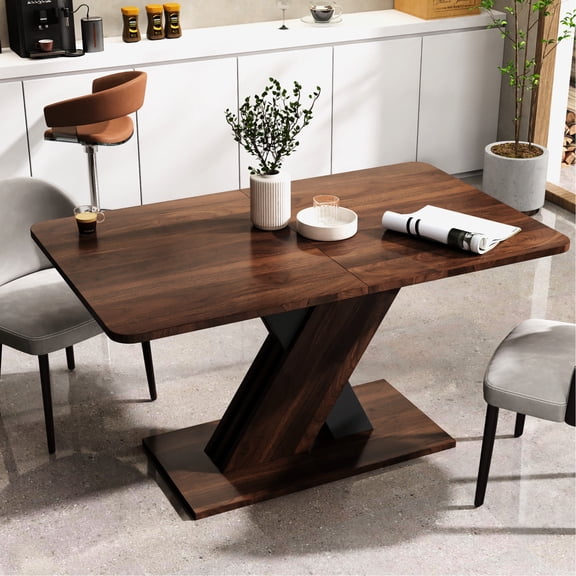 Console Table With Base, Modern Geometric Design, 72.73"l X 34.43"w 29.55"h, Walnut Multifunctional X-shaped 72.73" L 34.43" W 29.55" H,