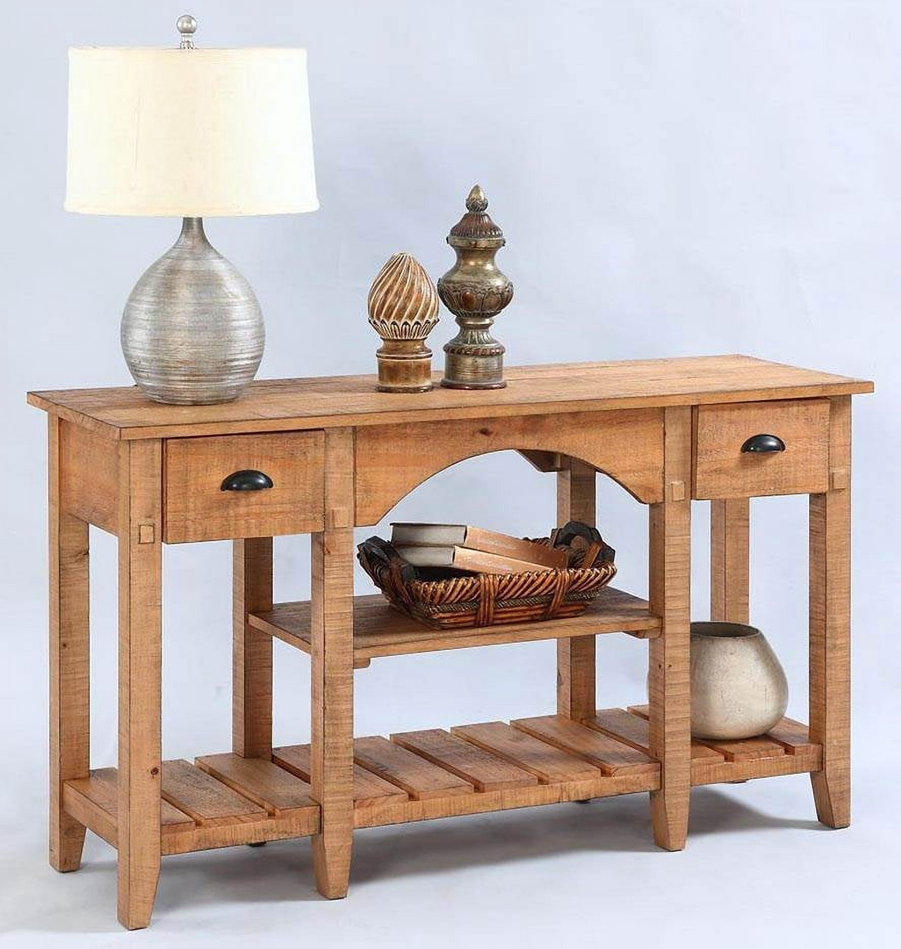 Console Table in Distressed Pine Finish - Walmart.com