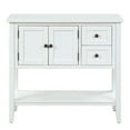 thumbnail image 1 of Benjara Console Table with 2 Drawers and 2 Doors Cabinet, White, 1 of 5