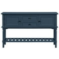 thumbnail image 1 of Benjara Console Table with 2 Drawers and 2 Shutter Doors, Navy Blue, 1 of 6