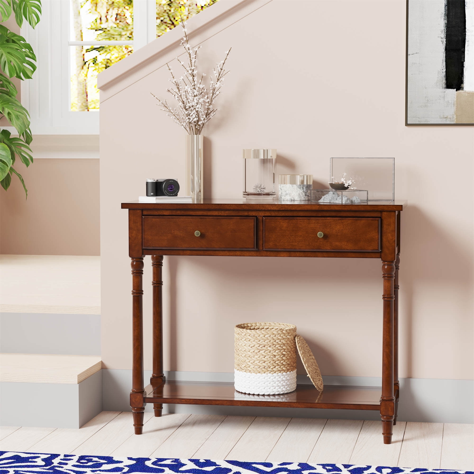 Console Table With 2 Drawers And Open