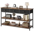 thumbnail image 1 of Console Table with 3 Drawers, 3 Tier Entryway Table with Storage, Industrial Sofa Table for Living Room, Couch, Hallway, 1 of 9