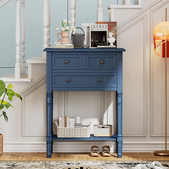 Console Table with 3 Drawers, Entryway Table with Storage Shelf Accent Table Sofa Tables Buffet Sideboard for Kitchen, Hallway, Dining, Living Room