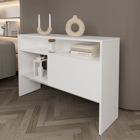 Console Table with Concealed Cabinet | Keep Living Room Tidy | Enjoy Functional Storage