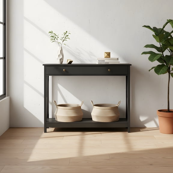 Console Table with Drawer and Shelf - Entryway, Living Room, Hallway