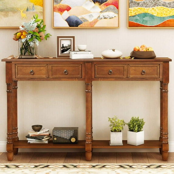 Console Table with Drawers for Living Room/Entryway/Hallway, 58”L x 11”W x 34”H