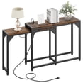 thumbnail image 1 of Console Table with Outlet, Sofa Table Narrow End Table with Charging Station for Living Room Office Bedroom Entryway Table Rtractable Size-Vintage, 1 of 9