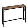 thumbnail image 1 of Narrow Console Table with Power Outlets & USB Ports, Wood Entryway Table Behind Couch Table with Charging Station, 1 of 8