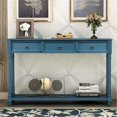 thumbnail image 1 of Console Table with Storage Drawers, Sofa Table for Entryway, Side Table with Open Shelf, Sideboard Table for Living Room, Dining Room, Antique Navy, 1 of 7