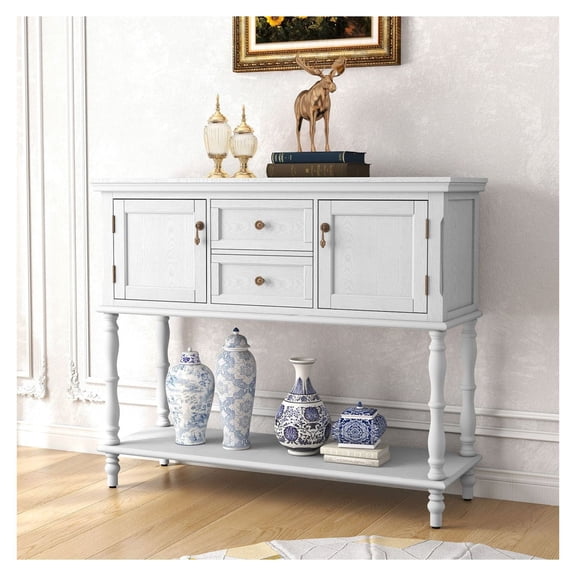 Console Table with Storage, Entryway Table with Drawers & Cabinets, 51 Sofa Table, Living Room Behind Couch, Foyer Table