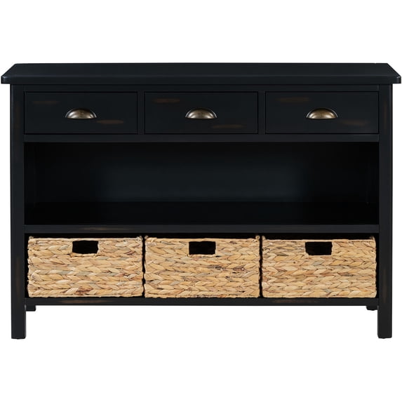 Console Table with Strong Drawers and Shelves / Great for Storing Keys and Documents