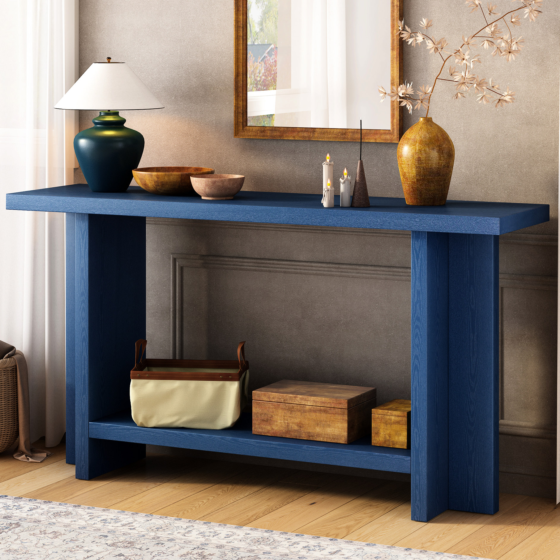 Console Table with T - Leg | Versatile for Different Rooms | Light ...