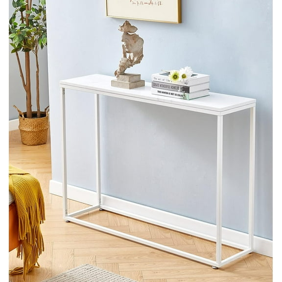 Console Tables for Entryway, Faux Marble Sofa Tables, Foyer Tables w/Metal Frame, Behind Couch Table for Hallway A