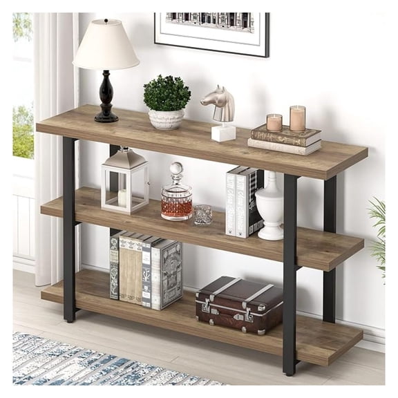 Console Tables for Entryway, Modern Sofa Table with Storage Shelves for Living Room, Hallway, Entrance, or Behind Couch, Rustic Oak, 47 Inch