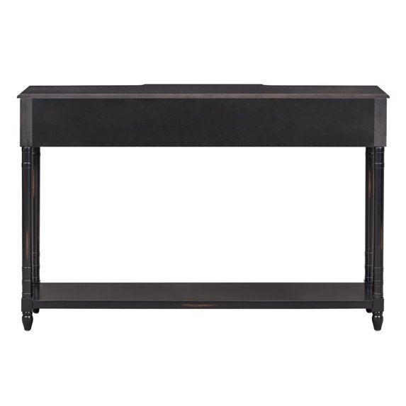 Console Tables for Entryway, Small Entryway Table with 3 Drawers, Narrow Console Table with Long Shelf for Living Room, Espresso