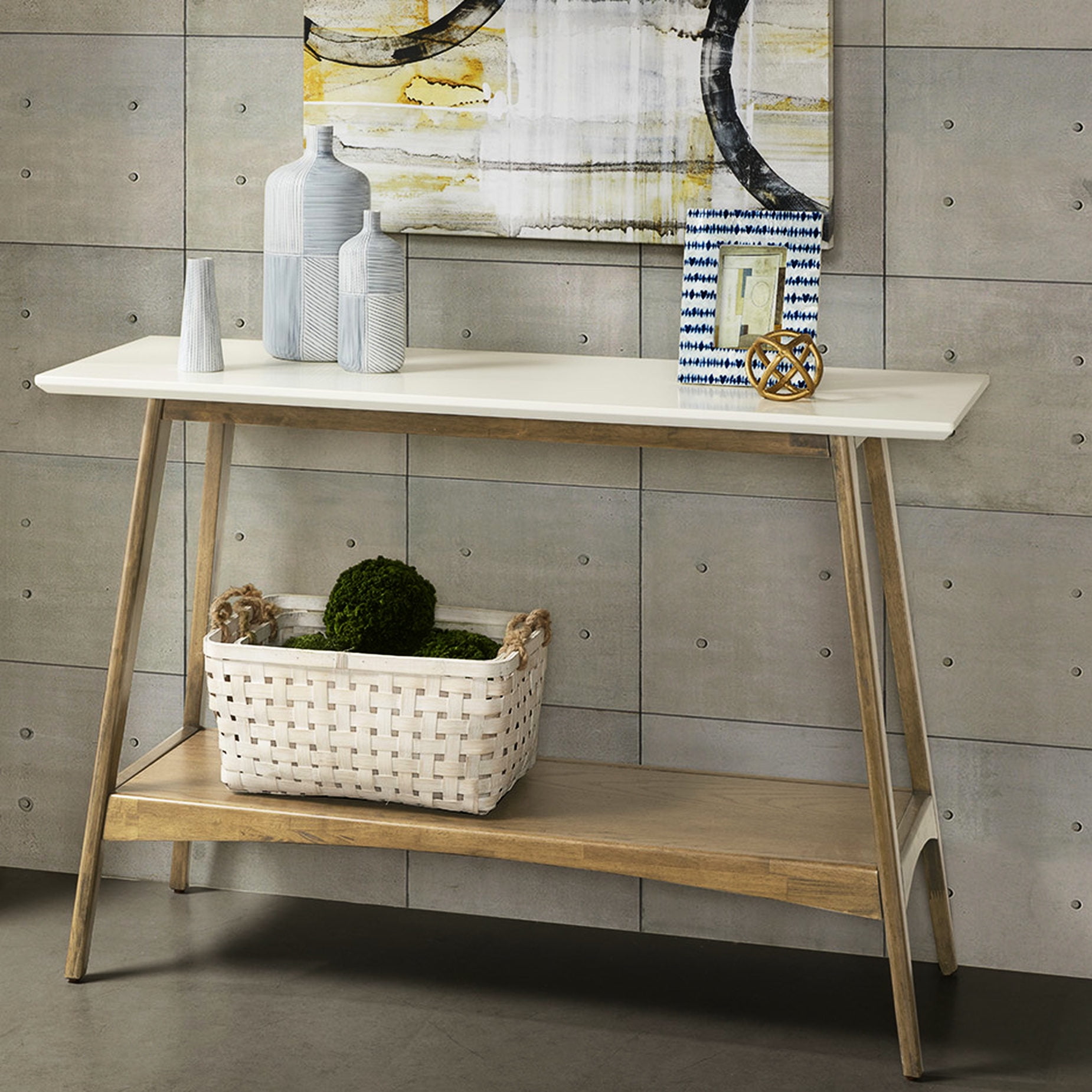 Console | Two - tone Design for Living Area | Solid Wood Frame and MDF ...