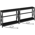 Console with Outlets and USB Ports Entryway with Shelves Sofa Narrow