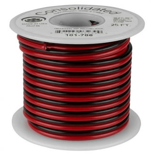 100FT, 16 Gauge, 2pin 2 Color Red Black Cable, Hookup Electrical