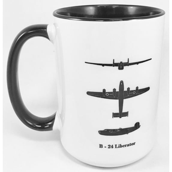 Consolidated B-24 Liberator 15 oz. Mug, W/Black Accents WWII Aviation MUG-0101