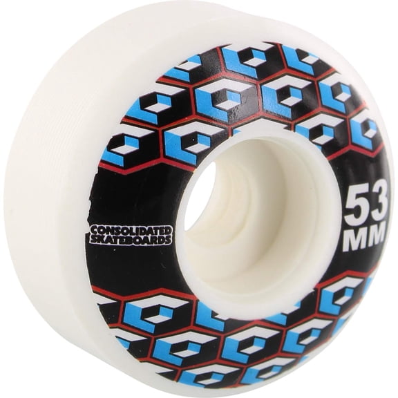 Consolidated Cracked Cube 53mm 99A White Skateboard Wheels