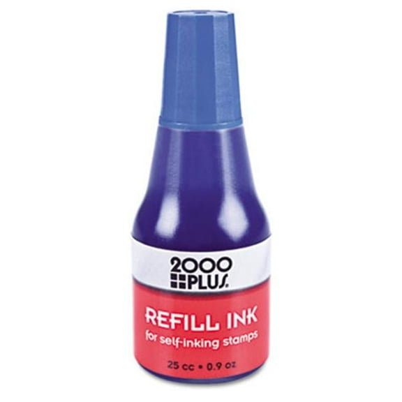 Consolidated Stamp  2000 PLUS Self-Inking Refill Ink- Blue- .9 oz Bottle