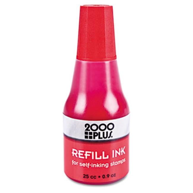 Consolidated Stamp  2000 PLUS Self-Inking Refill Ink- Red- .9 oz. Bottle