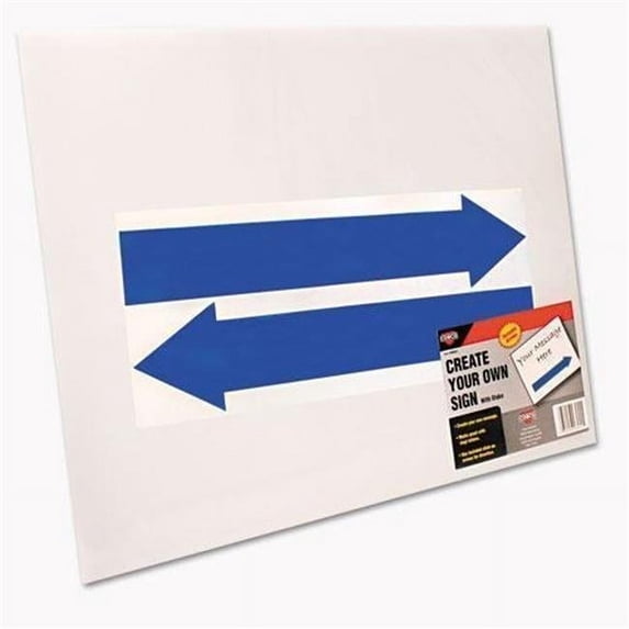 Consolidated Stamp 98055 15 x 19 in. Directional Arrows Stake Sign with Blank White